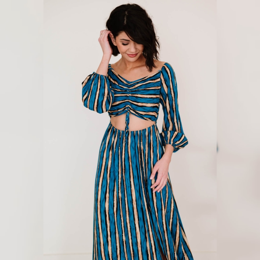 Dress Day Dearest Memory Striped Cutout Dress - Picture 2 of 5